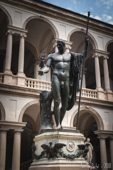 Milan - statue de Napoleon devant la Pinacothèque de Brera