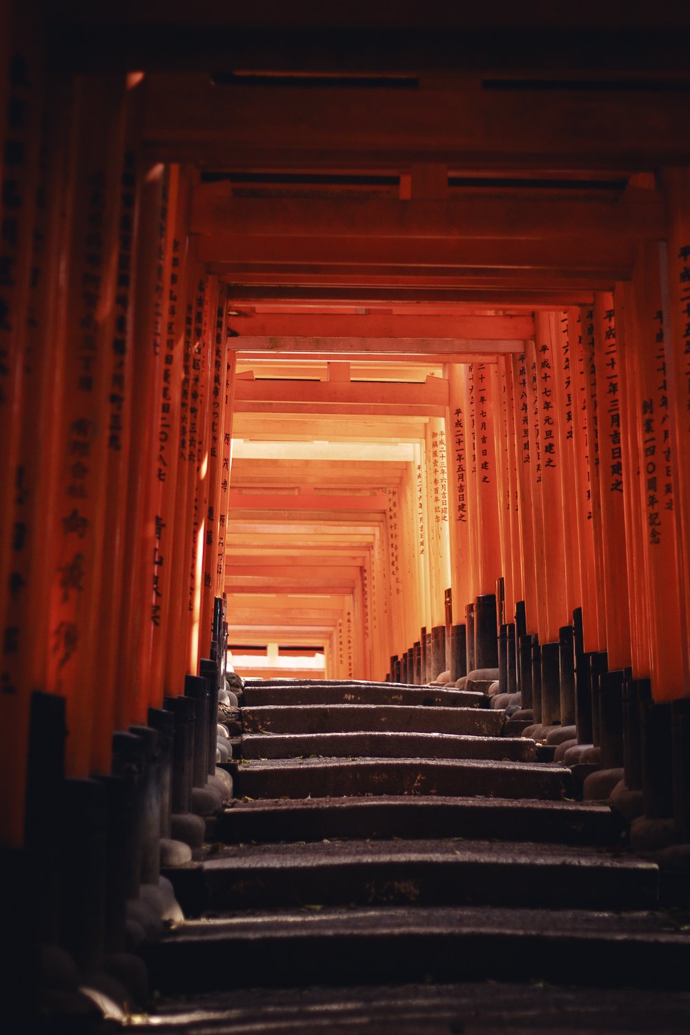 Jeu de photo au Fushimi-Inari. Un des spots photo de Kyoto les plus connu